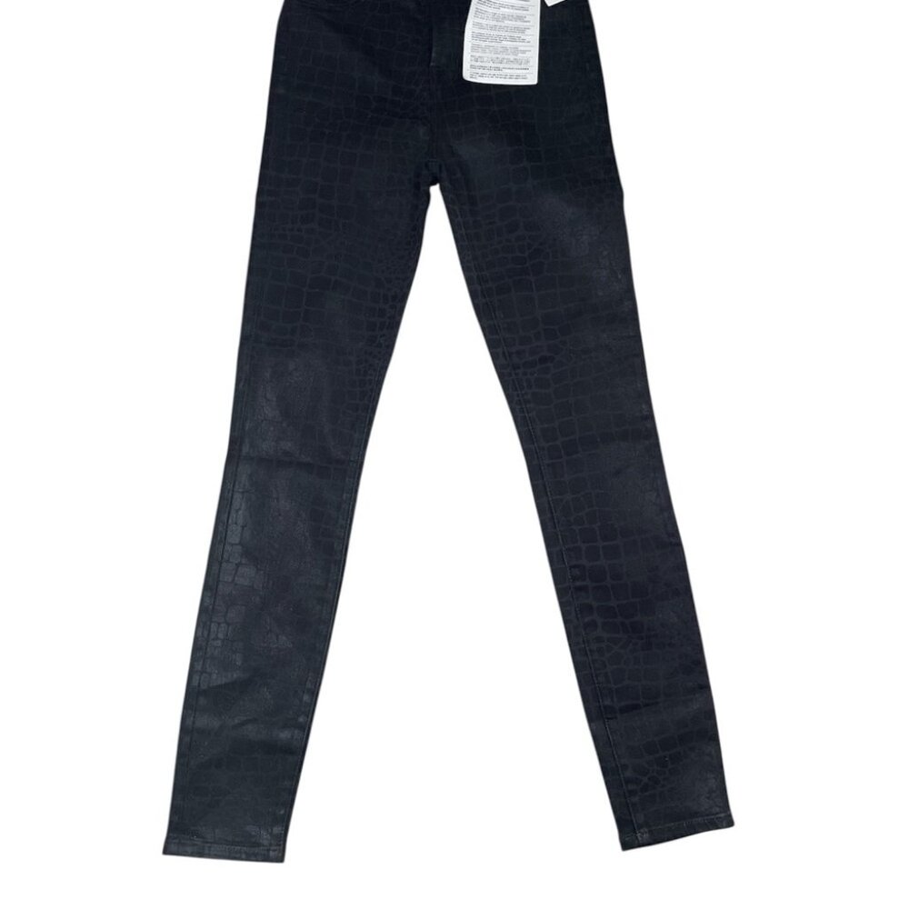 J Brand Leenah Super High-Rise Coated Croc Skinny Jeans Sz 24